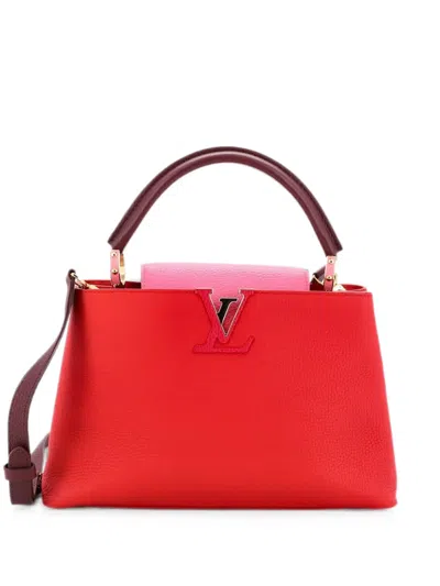 Pre-owned Louis Vuitton Capucines Bag Leather Pm Satchel In Pink