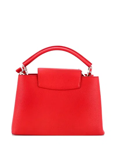 Pre-owned Louis Vuitton Capucines Bag Leather Pm Satchel In Red