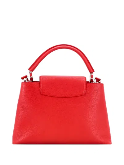 Pre-owned Louis Vuitton Capucines Bag Leather Pm Satchel In Red