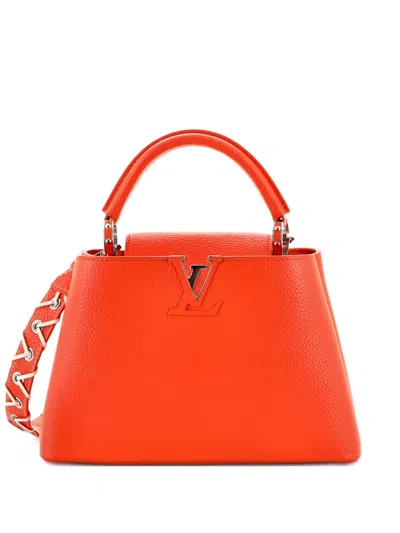 Pre-owned Louis Vuitton Capucines Bag Leather With Whipstitch Strap Bb Satchel