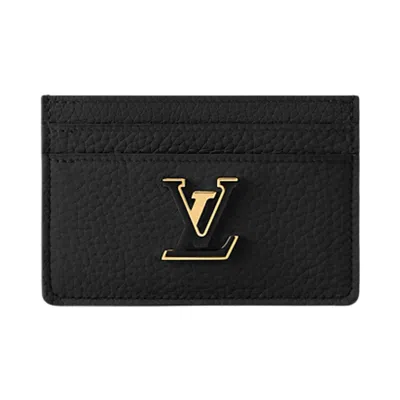 Pre-owned Louis Vuitton Capucines Card Holder 'black Taurillon Leather' | Women's Size Onesize
