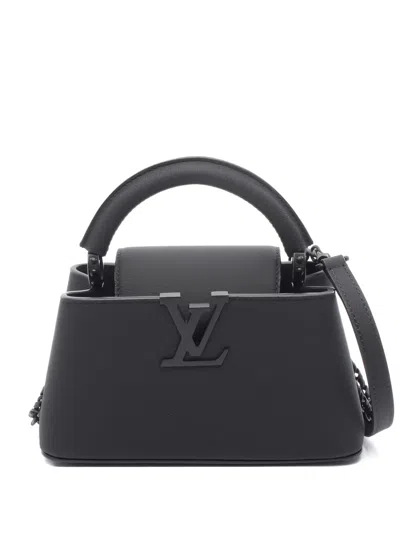 Pre-owned Louis Vuitton Capucines East-west Mini Handbag In Black