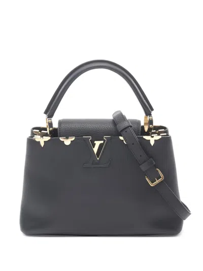 Pre-owned Louis Vuitton Capucines Pm Parnassus Handbag In Black