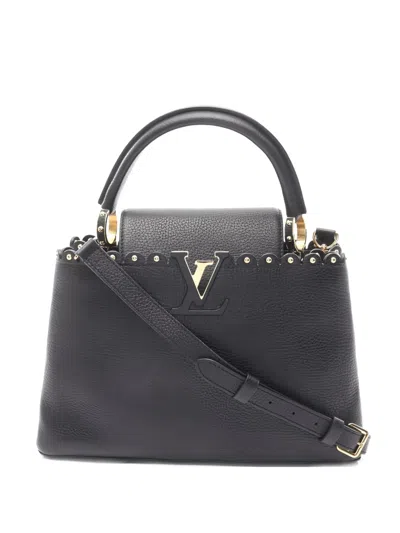 Pre-owned Louis Vuitton Capucines Pm Tote Bag In Black