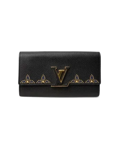 Pre-owned Louis Vuitton Capucines Taurillon Black Wallet