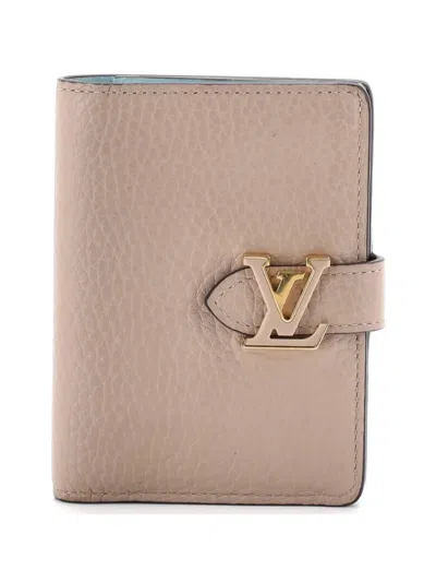 Pre-owned Louis Vuitton Capucines Vertical Wallet Leather Compact Small Wallets In Neutrals