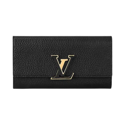 Pre-owned Louis Vuitton Capucines Wallet 'black Taurillon Leather' | Women's Size Onesize