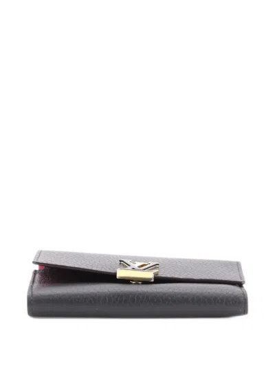Pre-owned Louis Vuitton Capucines Wallet Leather Compact Small Wallets In Black