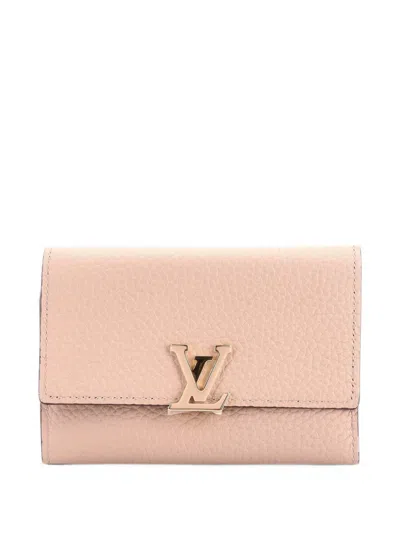 Pre-owned Louis Vuitton Capucines Wallet Leather Compact Small Wallets In Neutrals