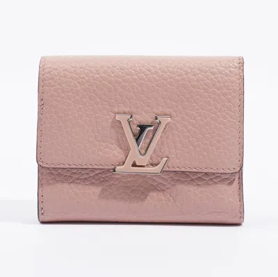 Pre-owned Louis Vuitton Capucines Xs Wallet Rose Taurillon Leather In Pink