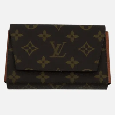 Pre-owned Louis Vuitton Card Case Brown Canvas Wallet  ()