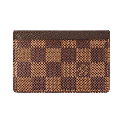 Pre-owned Louis Vuitton Card Holder 'brown Damier Ebene Canvas' | Men's Size Onesize
