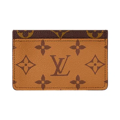 Pre-owned Louis Vuitton Card Holder 'brown Monogram Reverse Canvas' | Men's Size Onesize