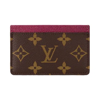 Pre-owned Louis Vuitton Card Holder 'fuchsia Pink/ Brown Monogram Canvas' | Women's Size Onesize