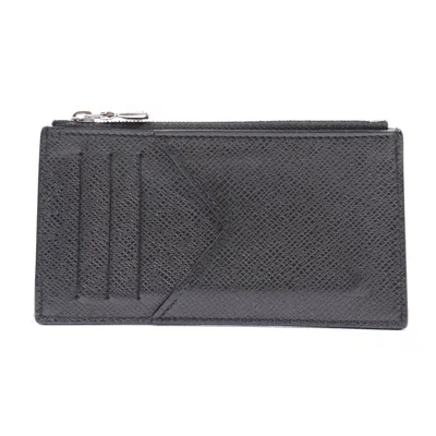 Pre-owned Louis Vuitton Card Holder Leather In Black