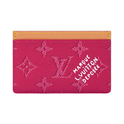 Pre-owned Louis Vuitton Card Holder 'pondicherry Pink Monogram Canvas' | Red | Men's Size Onesize