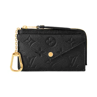 Pre-owned Louis Vuitton Card Holder Recto Verso 'black Monogram Embossed Empreinte Cowhide Leather' | Women's