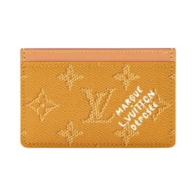 Pre-owned Louis Vuitton Card Holder 'saffron Yellow Monogram Canvas' | Men's Size Onesize