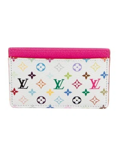 Pre-owned Louis Vuitton Card Holder W/ Tags In White
