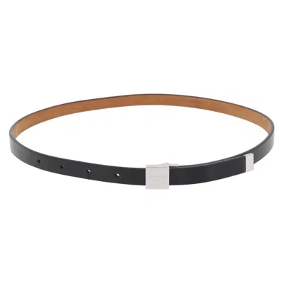 Pre-owned Louis Vuitton Carre Belt Leather Black Leather Belts Accessory ()