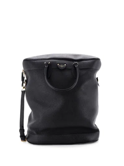 Pre-owned Louis Vuitton Carry All Handbag Taurillon Leather Gm Satchel In Black