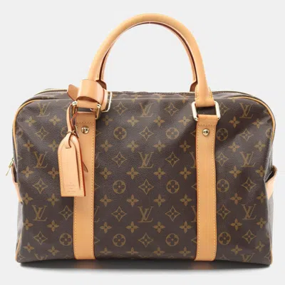 Pre-owned Louis Vuitton Carryall Hand Travel Bag Monogram Leather Brown Lv