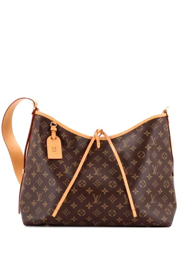 Pre-owned Louis Vuitton Carryall Monogram Canvas Mm Hobo Bag In Brown
