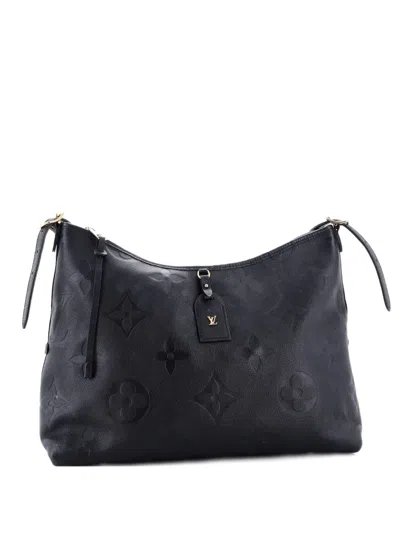 Pre-owned Louis Vuitton Carryall Monogram Empreinte Giant Mm Hobo Bag In Black