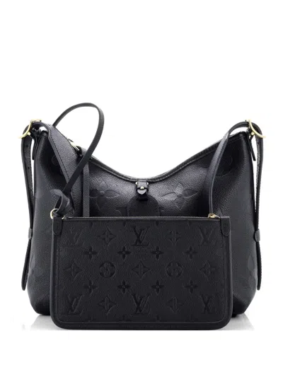 Pre-owned Louis Vuitton Carryall Monogram Empreinte Giant Pm Hobo Bag In Black