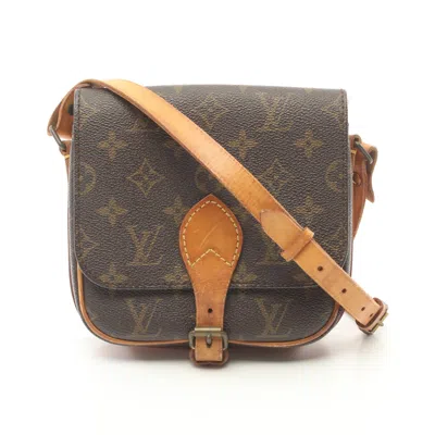 Pre-owned Louis Vuitton Cartesier Pm Monogram Shoulder Bag Pvc Leather Brown