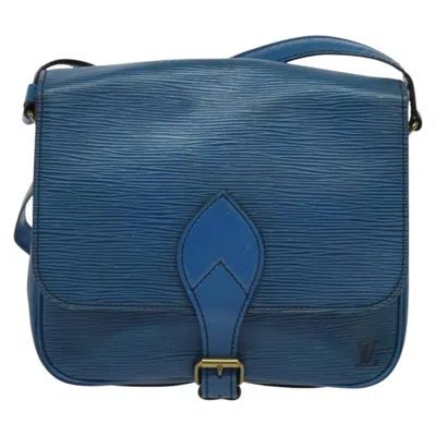 Pre-owned Louis Vuitton Cartouchiere Blue Leather Shoulder Bag ()