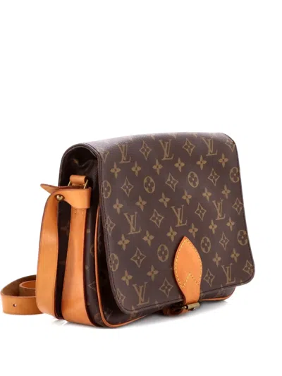 Pre-owned Louis Vuitton Cartouchiere Handbag Monogram Canvas Gm Crossbody Bag In Brown