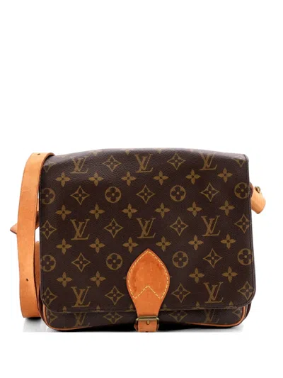 Pre-owned Louis Vuitton Cartouchiere Handbag Monogram Canvas Gm Crossbody Bag In Brown