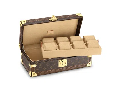 Pre-owned Louis Vuitton Case 8 Watch Monogram Canvas In Brown