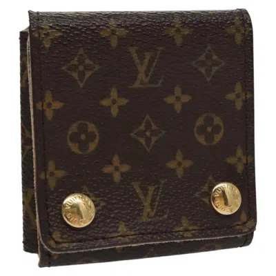 Pre-owned Louis Vuitton Case Jewelry Box Canvas Brown Canvas Wallets Accessory ()
