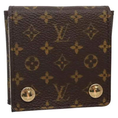 Pre-owned Louis Vuitton Case Jewelry Box Canvas Brown Canvas Wallets Accessory ()