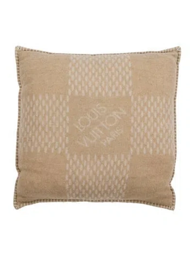 Pre-owned Louis Vuitton Cashmere Damier Pillow In Neutral