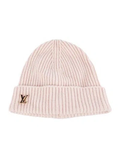 Pre-owned Louis Vuitton Cashmere Lv Spark Beanie In Pink