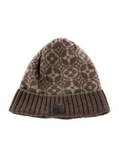 Pre-owned Louis Vuitton Cashmere Monogram Beanie In Brown