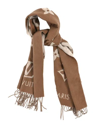 Pre-owned Louis Vuitton Cashmere Monogram Reykjavik Scarf (authentic Pre-loved)