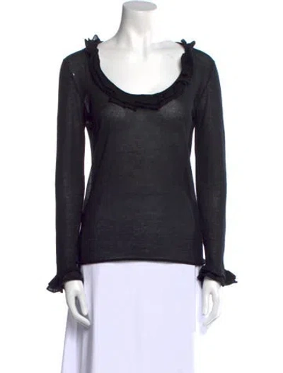 Pre-owned Louis Vuitton Cashmere Scoop Neck Sweater In Black