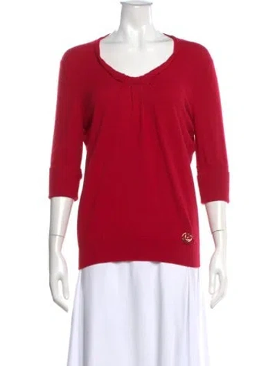 Pre-owned Louis Vuitton Cashmere Scoop Neck Sweater In Red