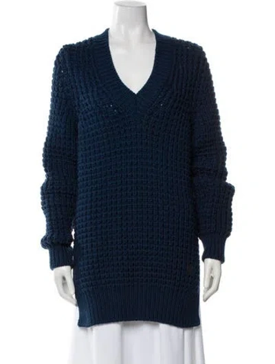 Pre-owned Louis Vuitton Cashmere V-neck Sweater In Blue