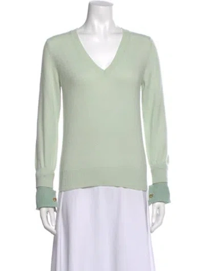 Pre-owned Louis Vuitton Cashmere V-neck Sweater In Green