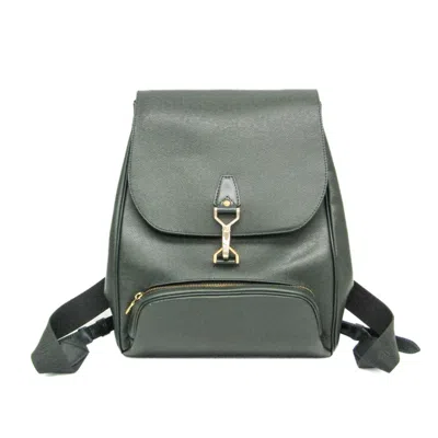 Pre-owned Louis Vuitton Cassiar Green Leather Backpack Bag ()