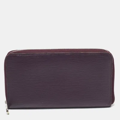 Pre-owned Louis Vuitton Cassis Epi Leather Zippy Organizer Wallet In Purple