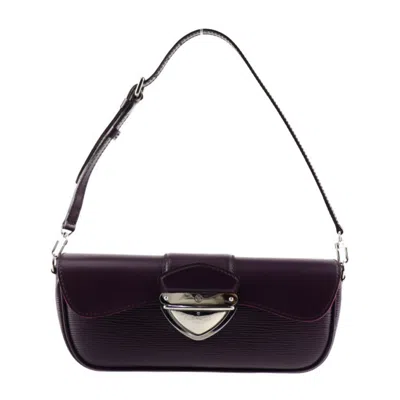 Pre-owned Louis Vuitton Cassis Leather Clutch Bag Handbag Pochette Shoulder Bag () In Purple