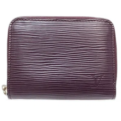 Pre-owned Louis Vuitton Cassis Leather Coin Purse/coin Case () In Purple