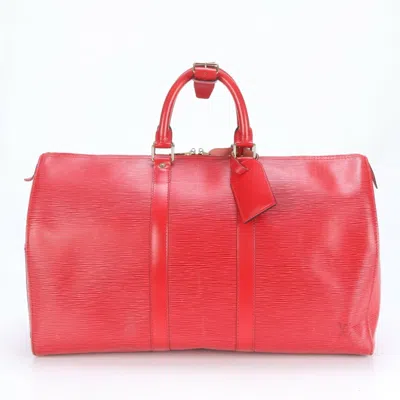 Pre-owned Louis Vuitton Castilian Red Cuir Ombre Leather Boston Bag Tote Bag ()