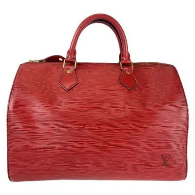 Pre-owned Louis Vuitton Castilian Red Leather Boston Bag Handbag ()